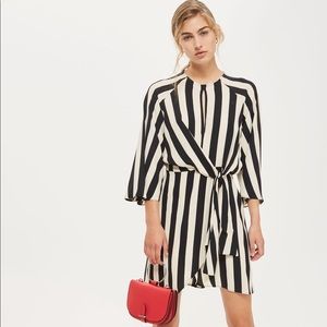 TOPSHOP stripe tie front dress